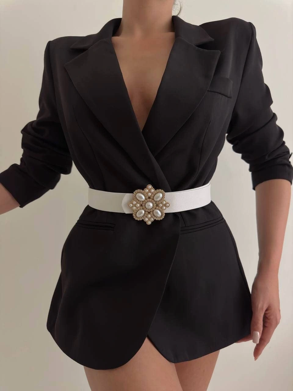 Pullaps İnci Tokalı Kemer