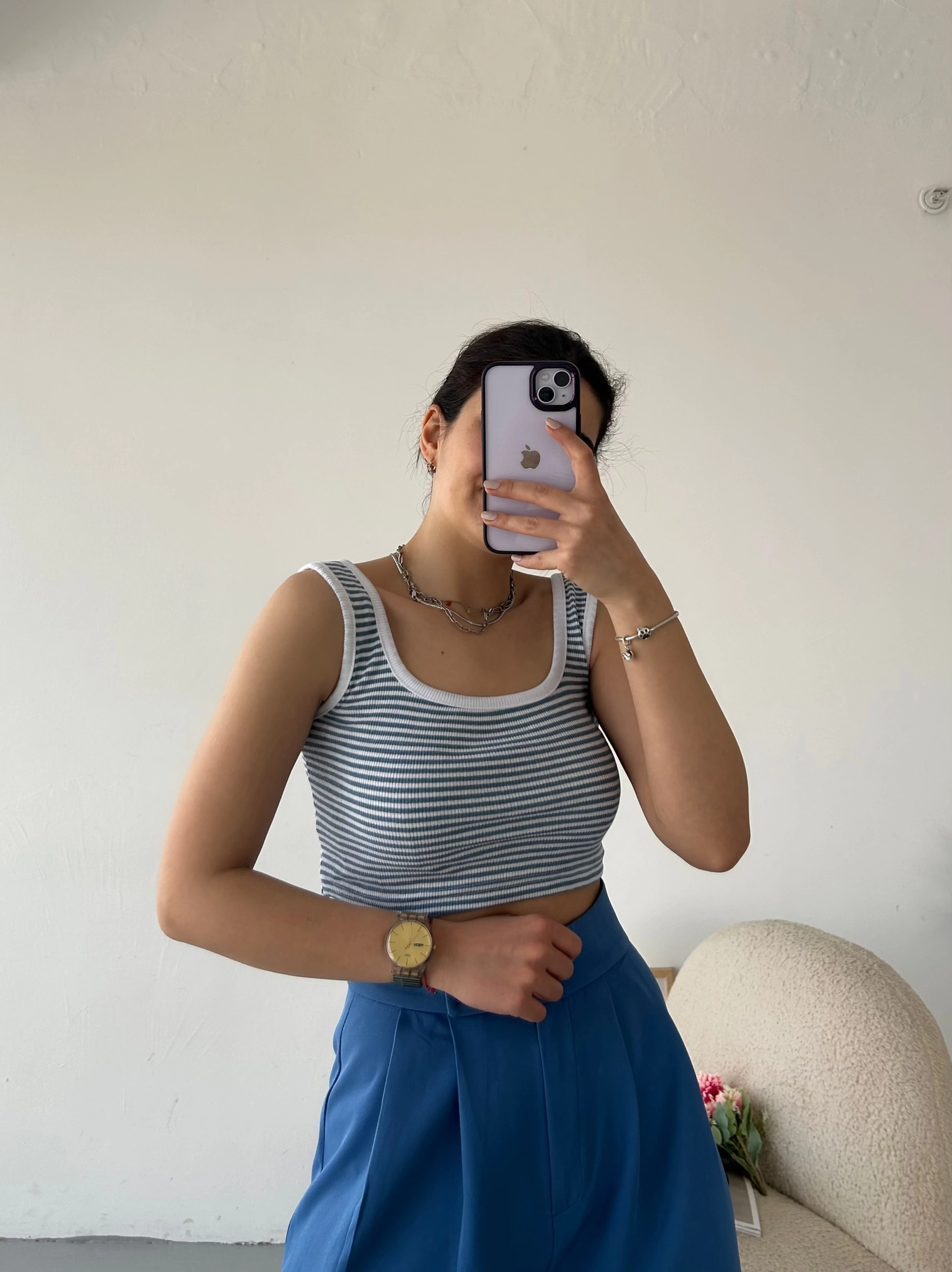 Pullaps Kaşkorse Çizgili Crop