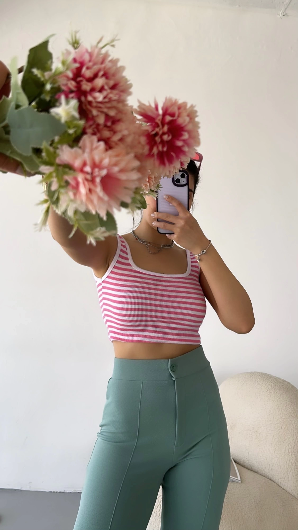 Pullaps Kaşkorse Çizgili Crop