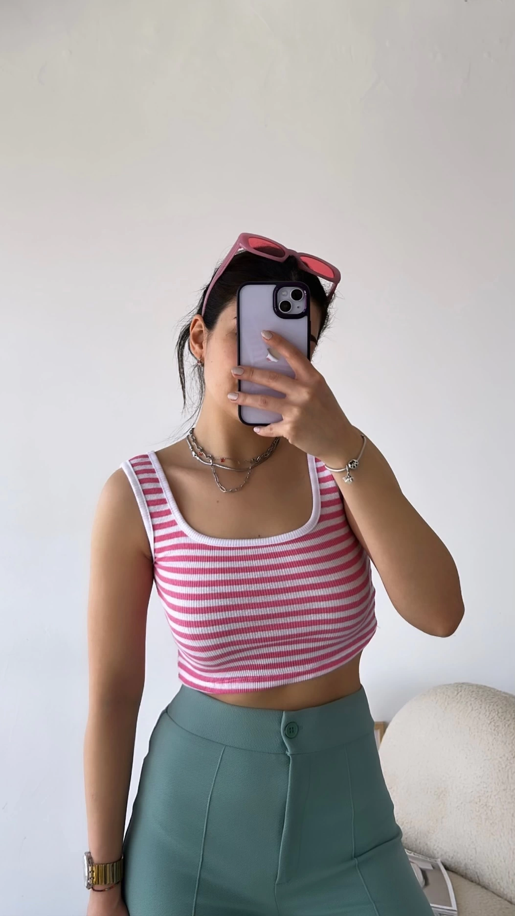 Pullaps Kaşkorse Çizgili Crop