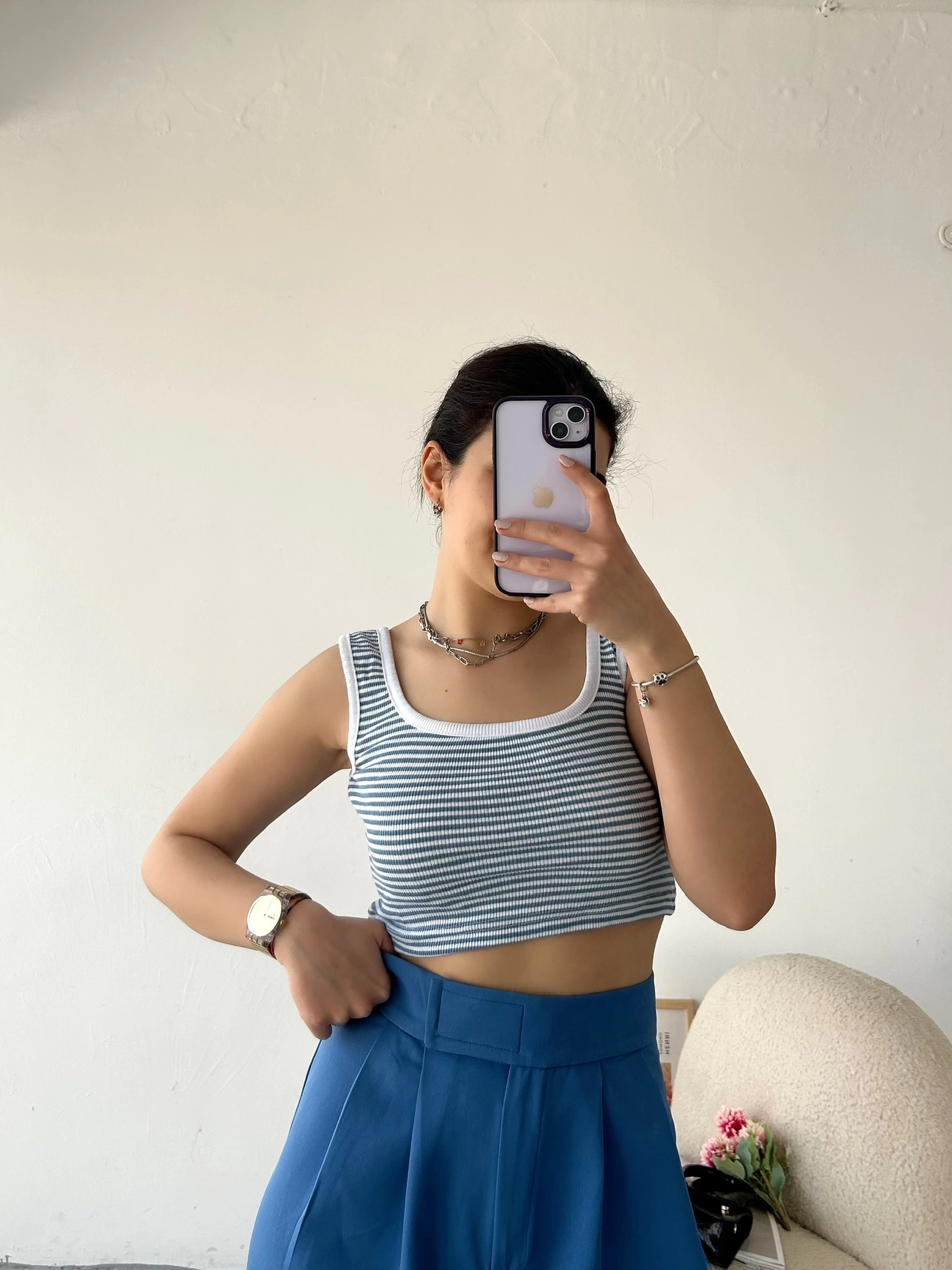 Pullaps Kaşkorse Çizgili Crop