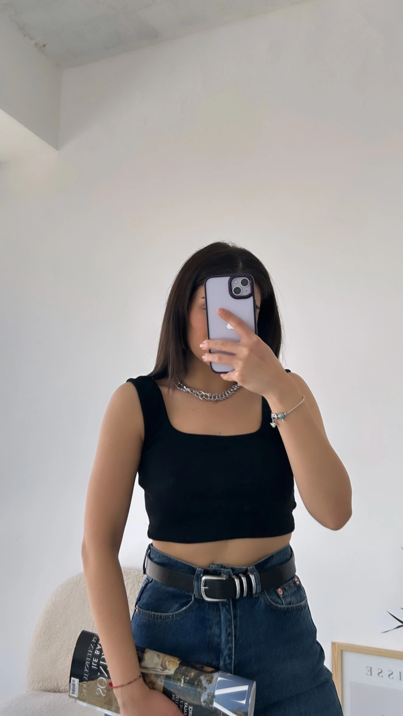 Pullaps Kaşkorse Crop Siyah