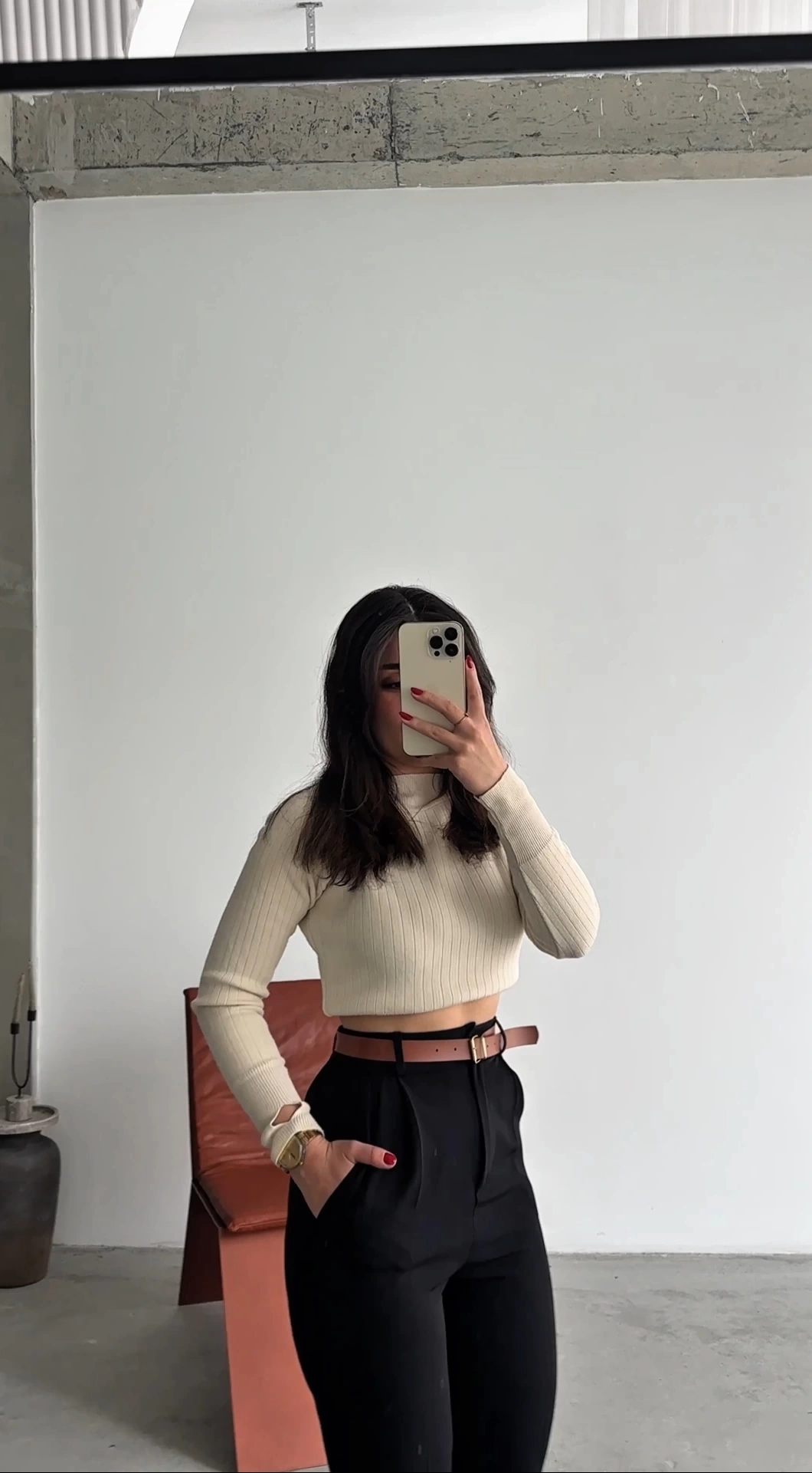 Pullaps Kemerli Yüksek Bel Likralı Pantolon