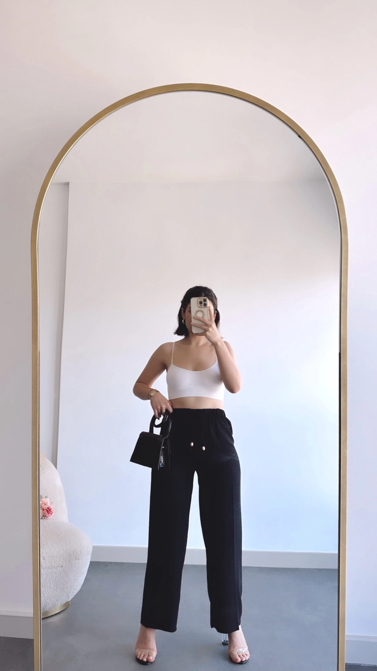 Pullaps Keten Aerobin Kumaş Palazzo Pantolon Siyah