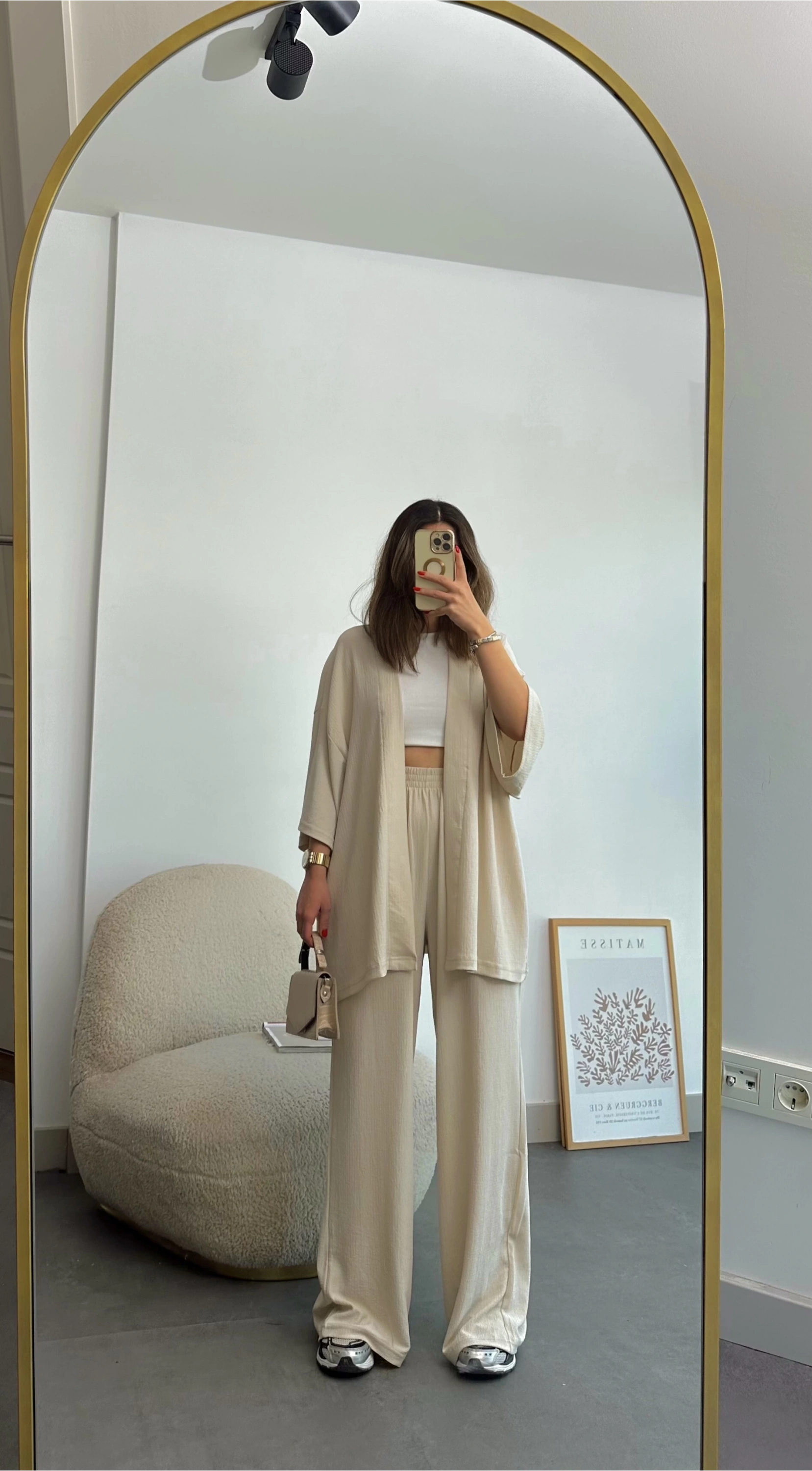 Pullaps Kimonolu Pantolonlu Gofre Takım Vizon