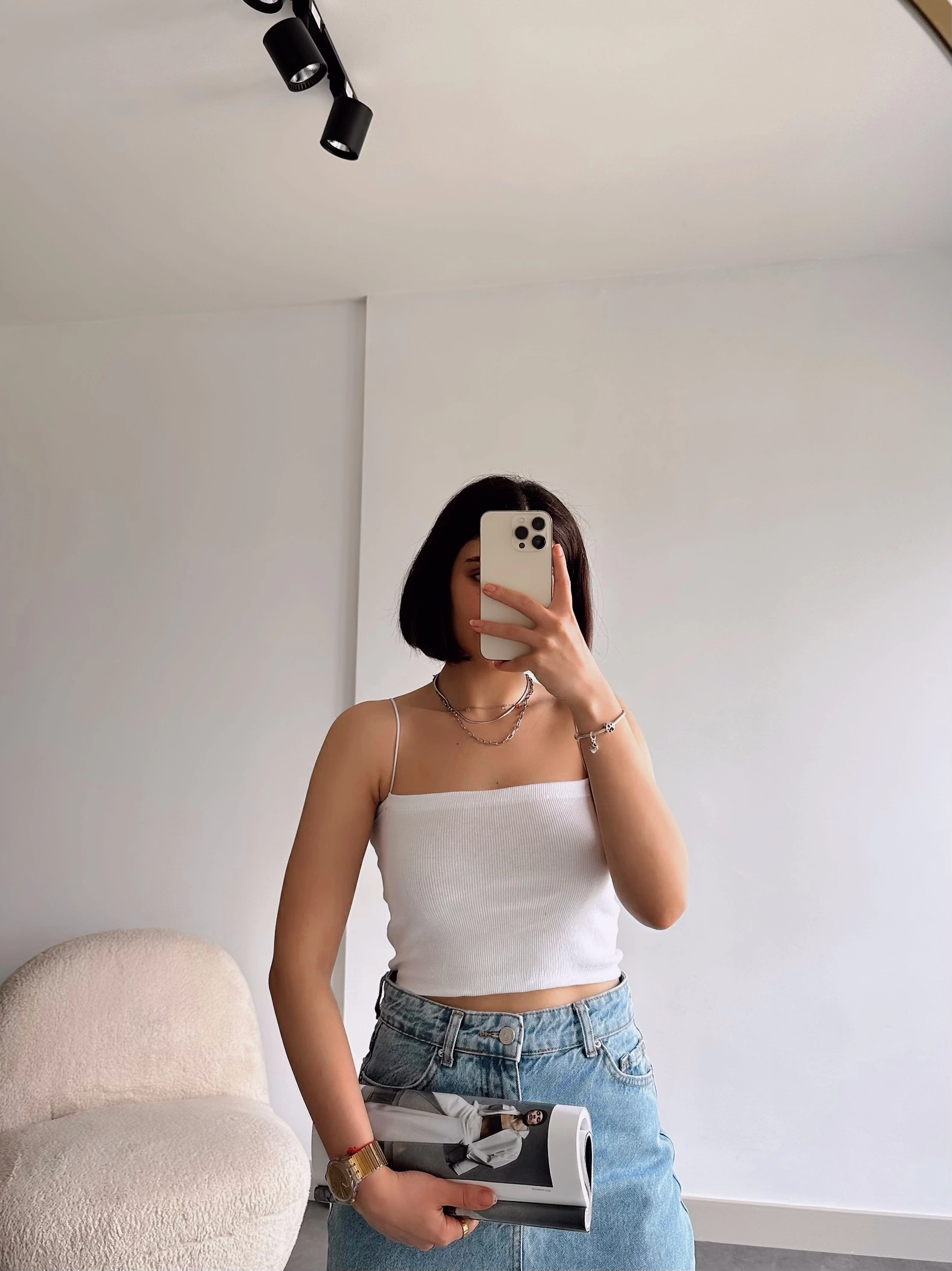 Pullaps Lastik İpli Crop Beyaz