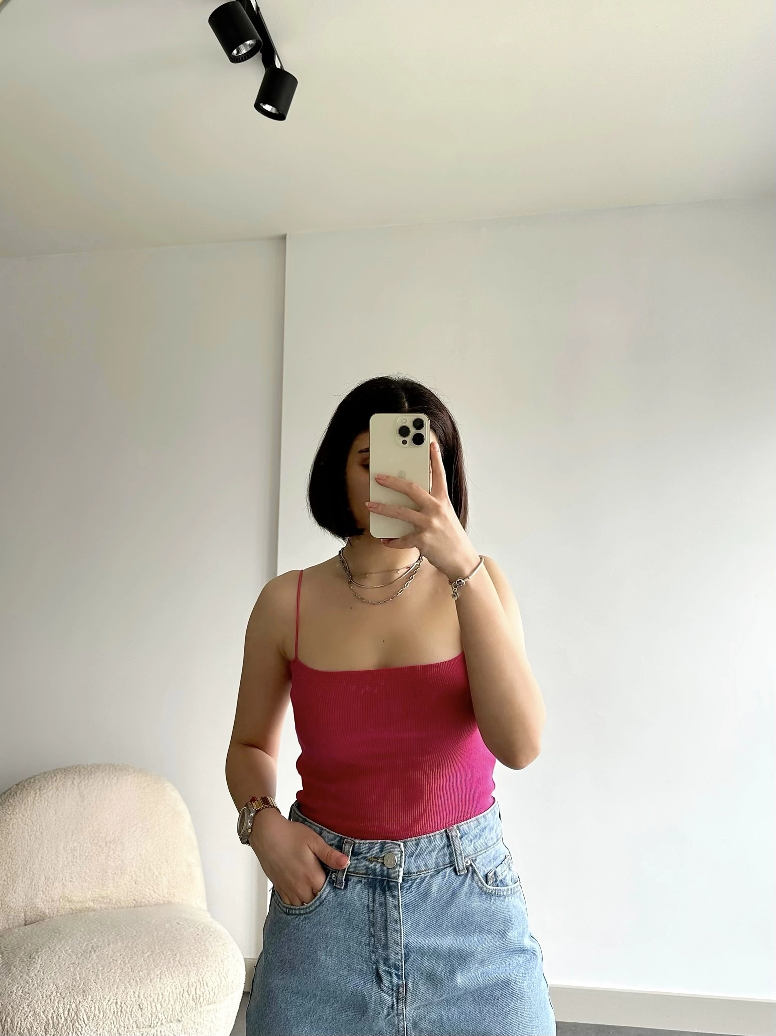 Pullaps Lastik İpli Crop Pembe