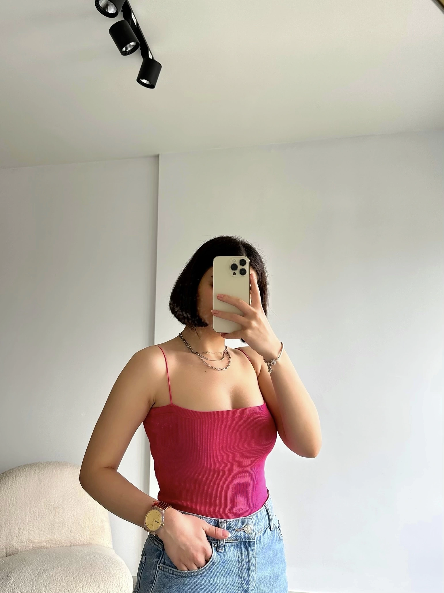 Pullaps Lastik İpli Crop Pembe