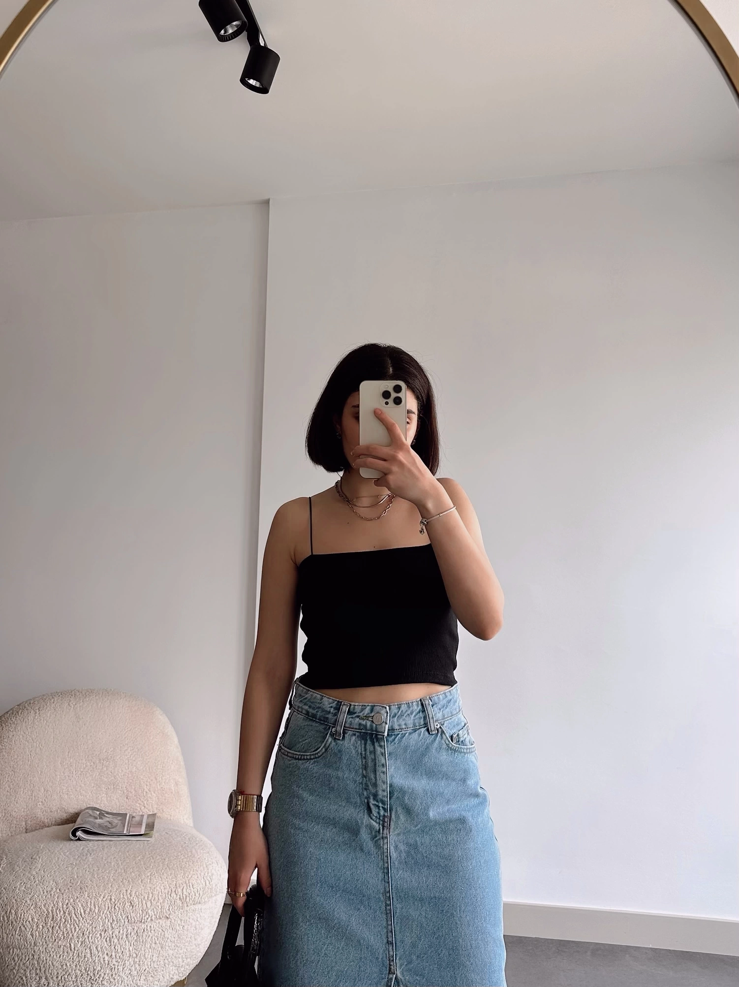 Pullaps Lastik İpli Crop Siyah