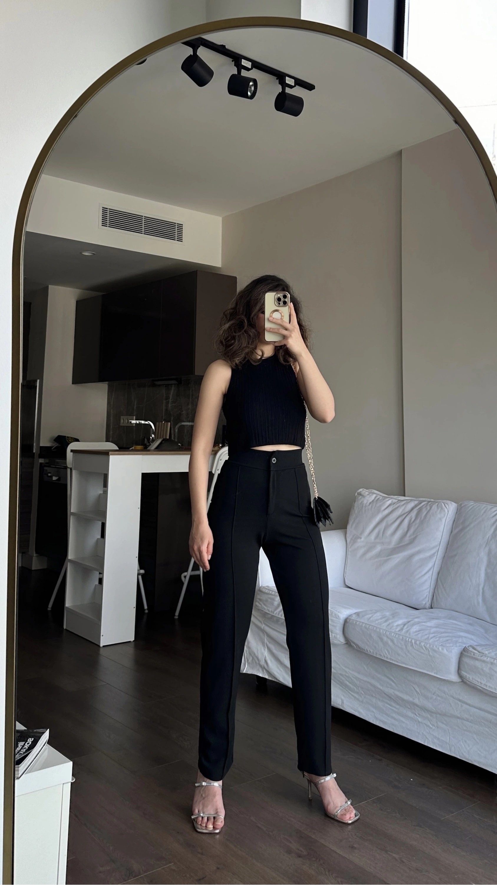 Pullaps Likralı Çımalı Palazzo Pantolon Siyah