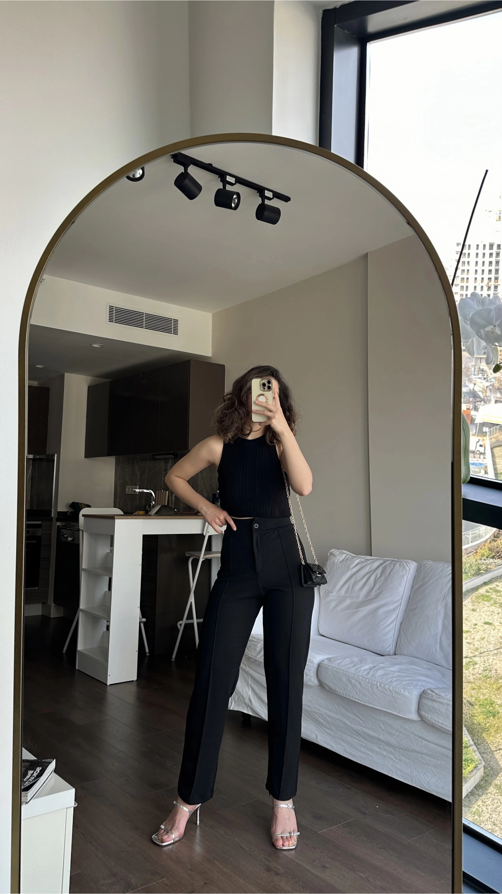 Pullaps Likralı Çımalı Palazzo Pantolon Siyah