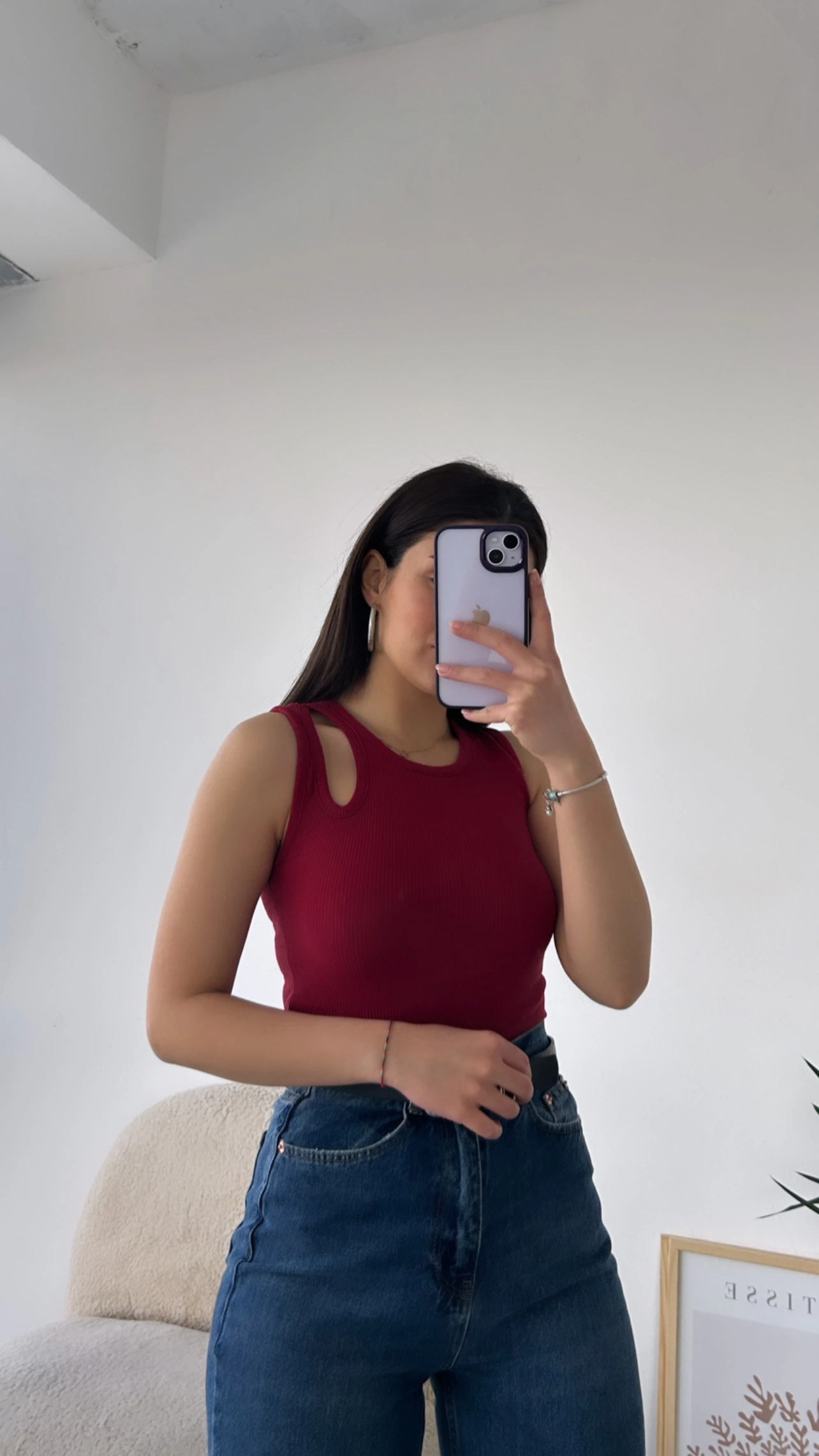 Pullaps Pencere Detaylı Kaşkorse Crop Bordo