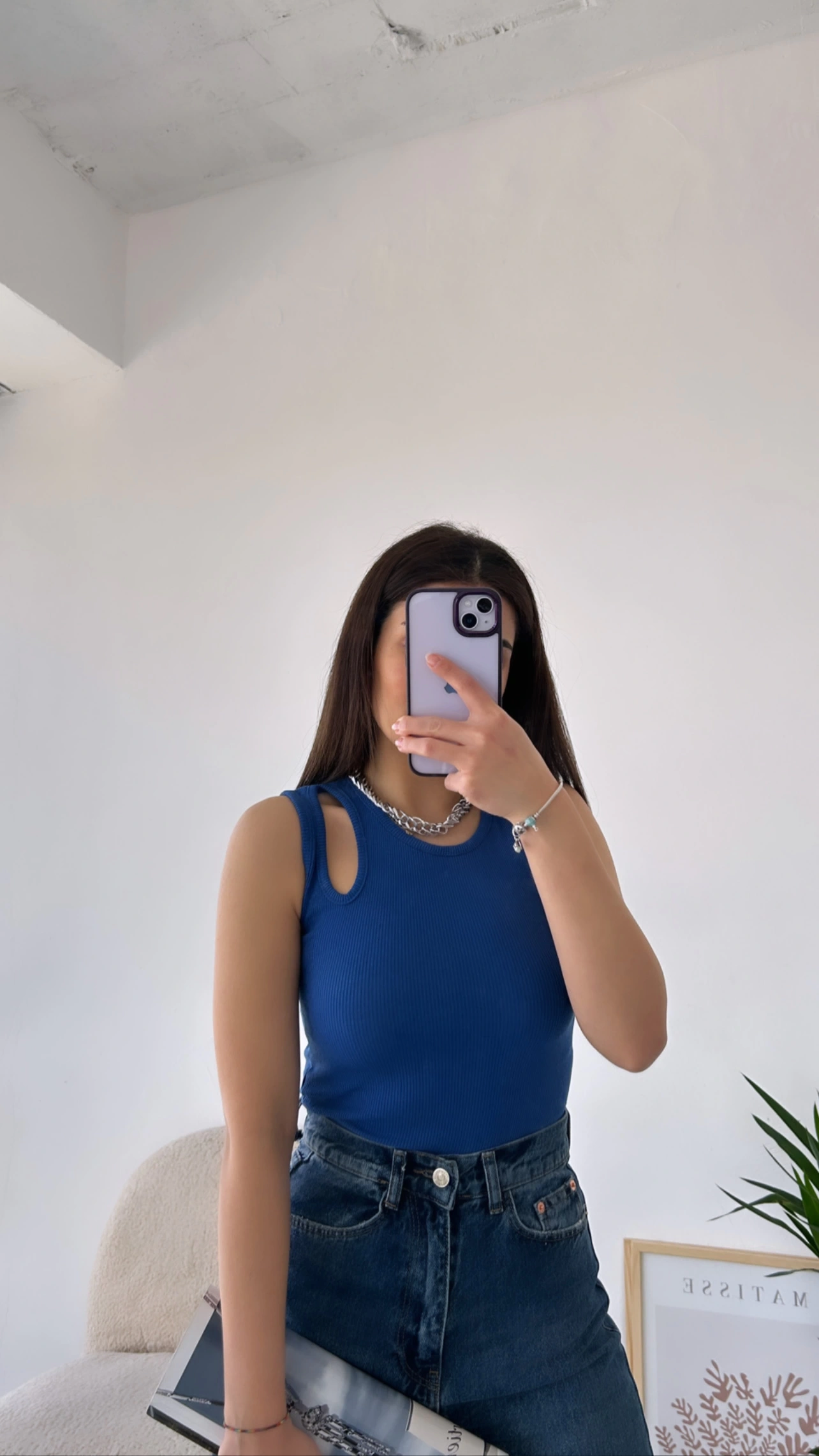 Pullaps Pencere Detaylı Kaşkorse Crop Mavi