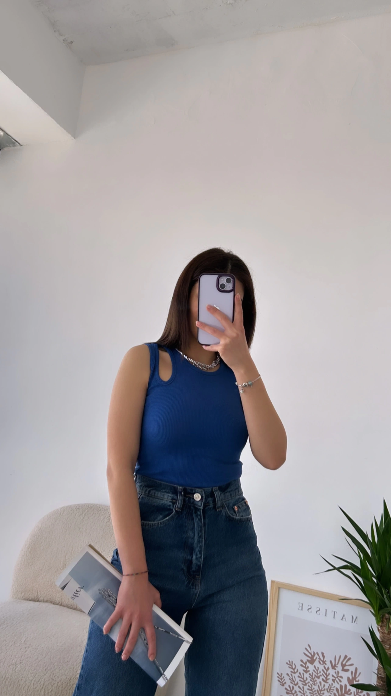 Pullaps Pencere Detaylı Kaşkorse Crop Mavi