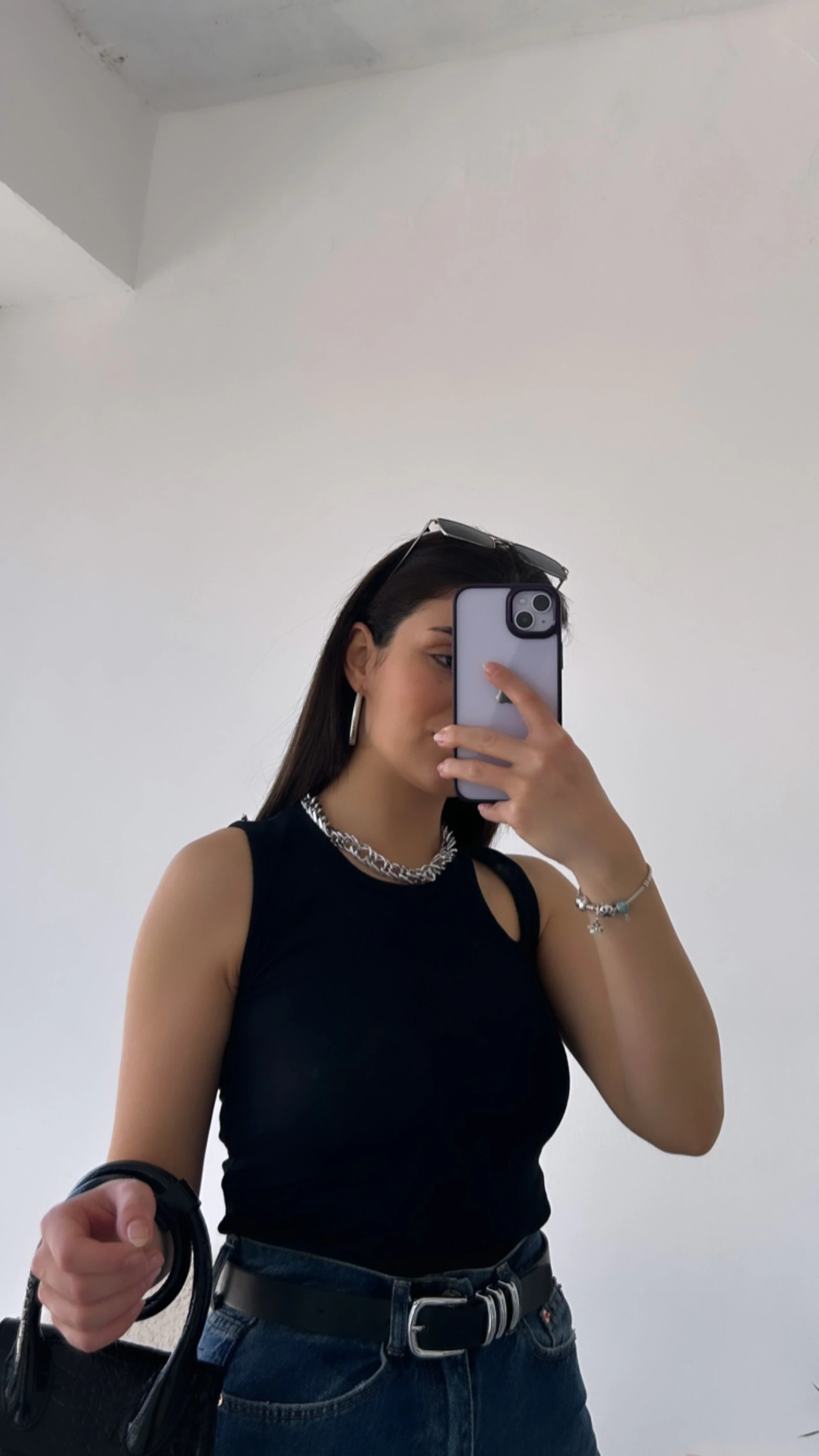 Pullaps Pencere Detaylı Kaşkorse Crop Siyah