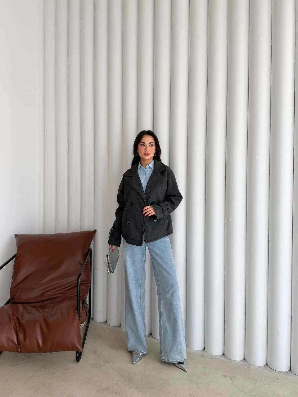 Pullaps Premium Seri Lüx Kaşe Trençkot Antrasit