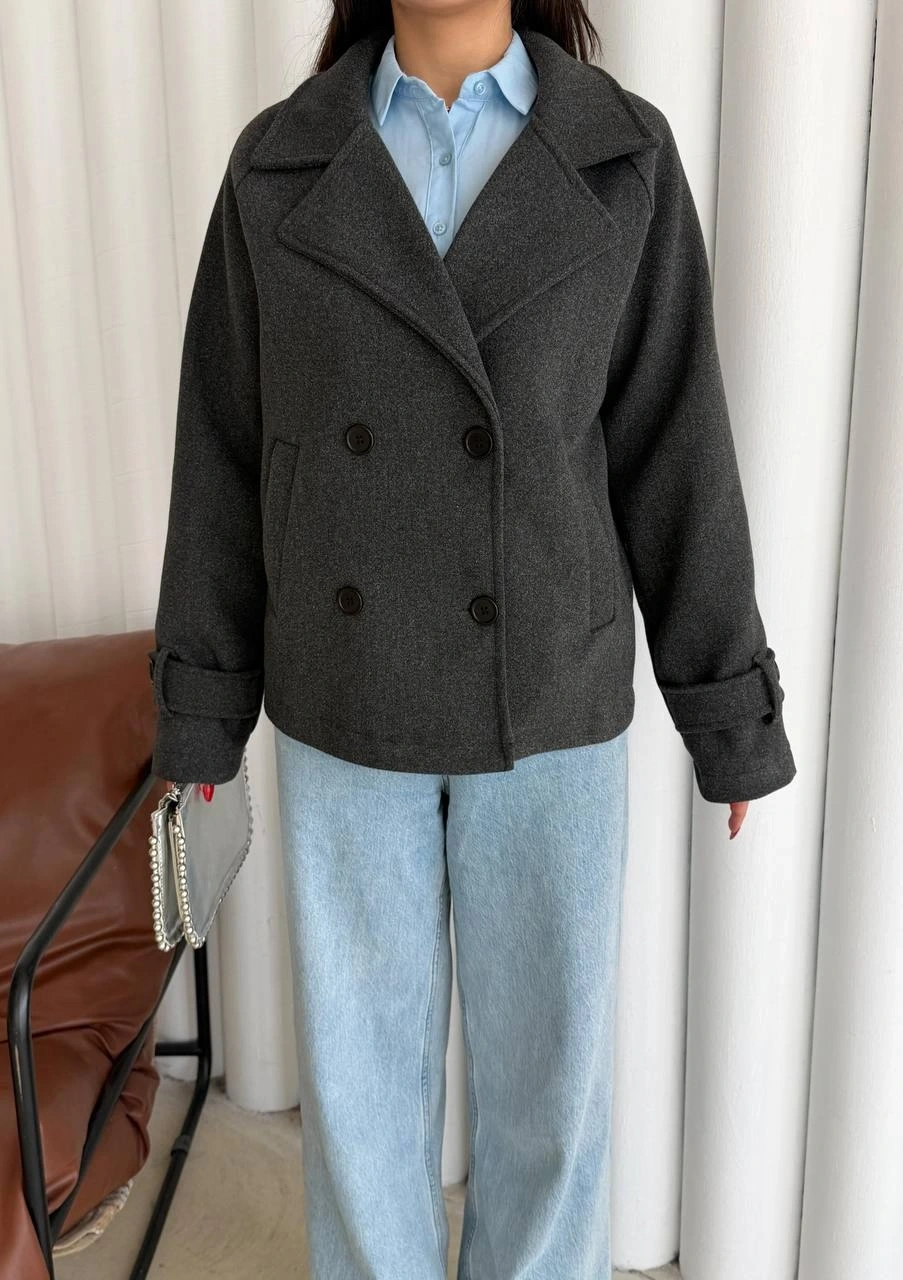 Pullaps Premium Seri Lüx Kaşe Trençkot Antrasit