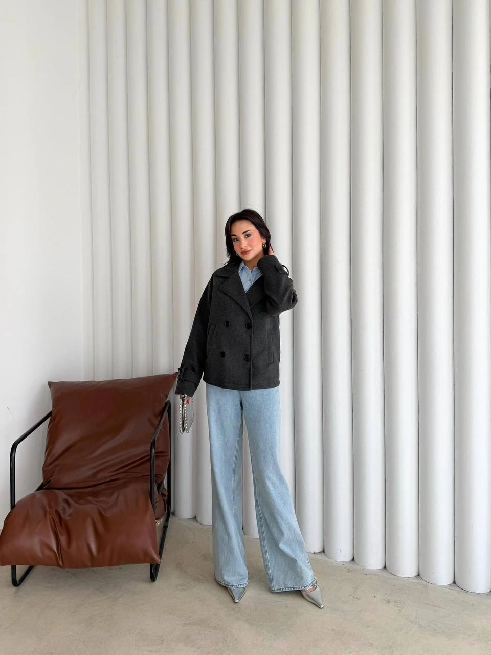 Pullaps Premium Seri Lüx Kaşe Trençkot Antrasit