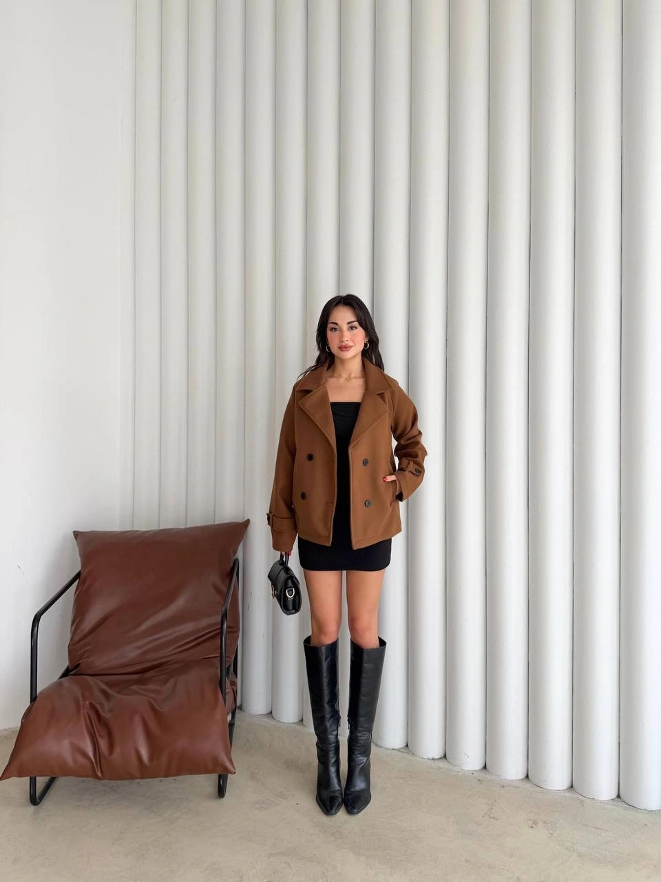 Pullaps Premium Seri Lüx Kaşe Trençkot Kahve