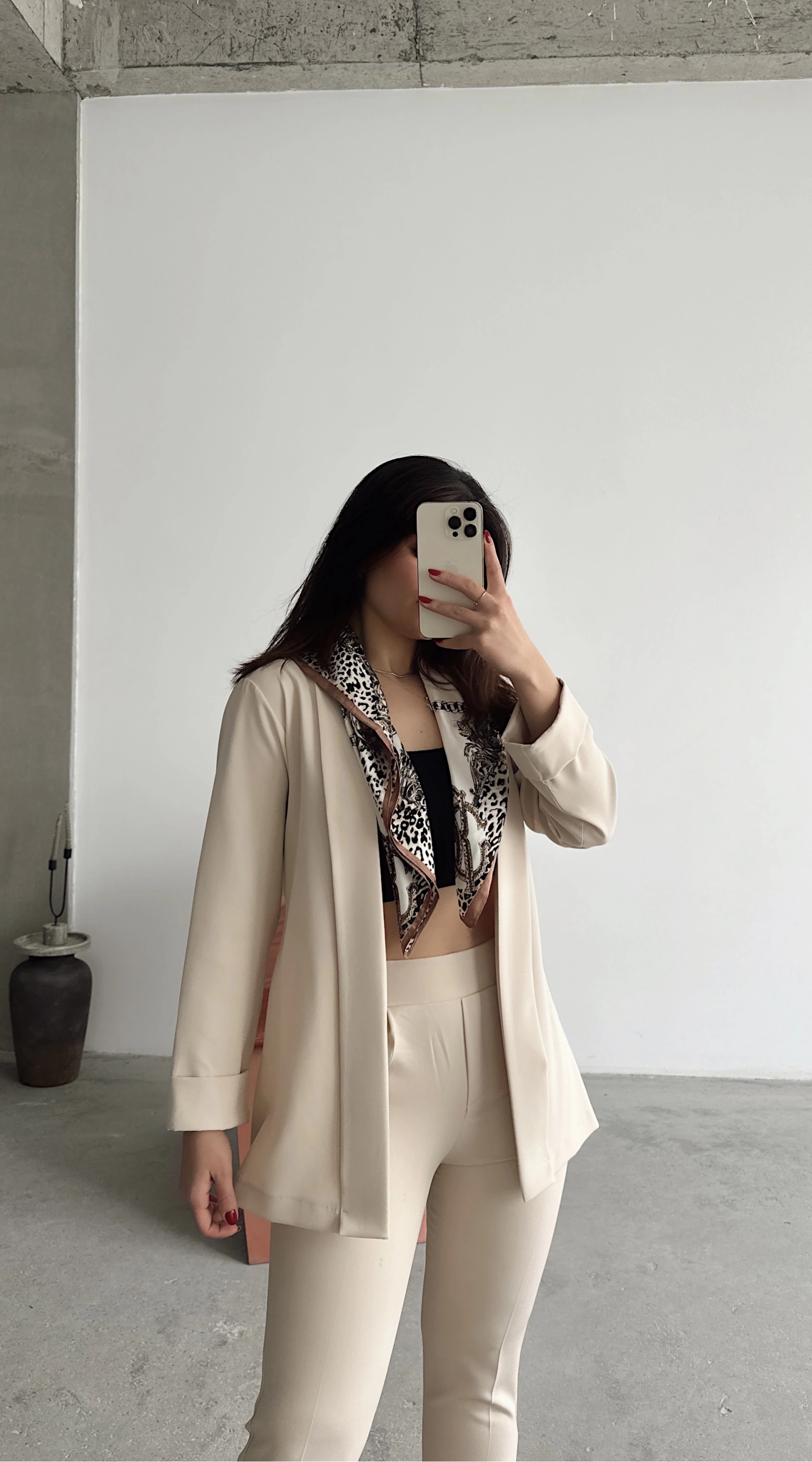 Pullaps Şal Yaka Ceket Vizon