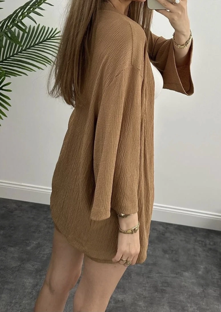 Pullaps Şortlu Kimonolu Gofre Takım