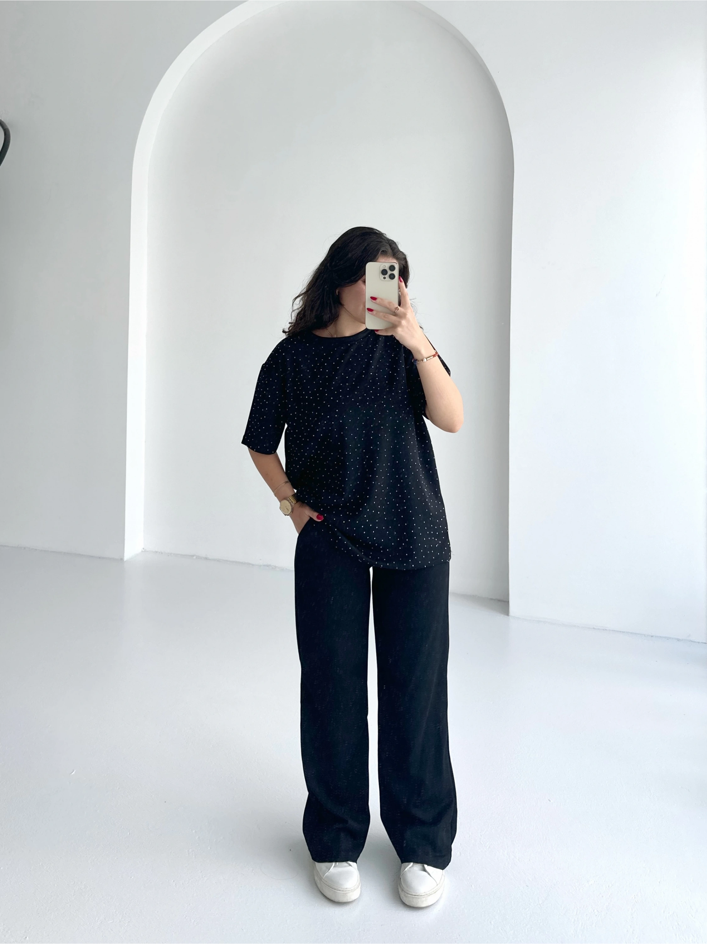 Pullaps Taşlı Oysho İkili Takım Siyah