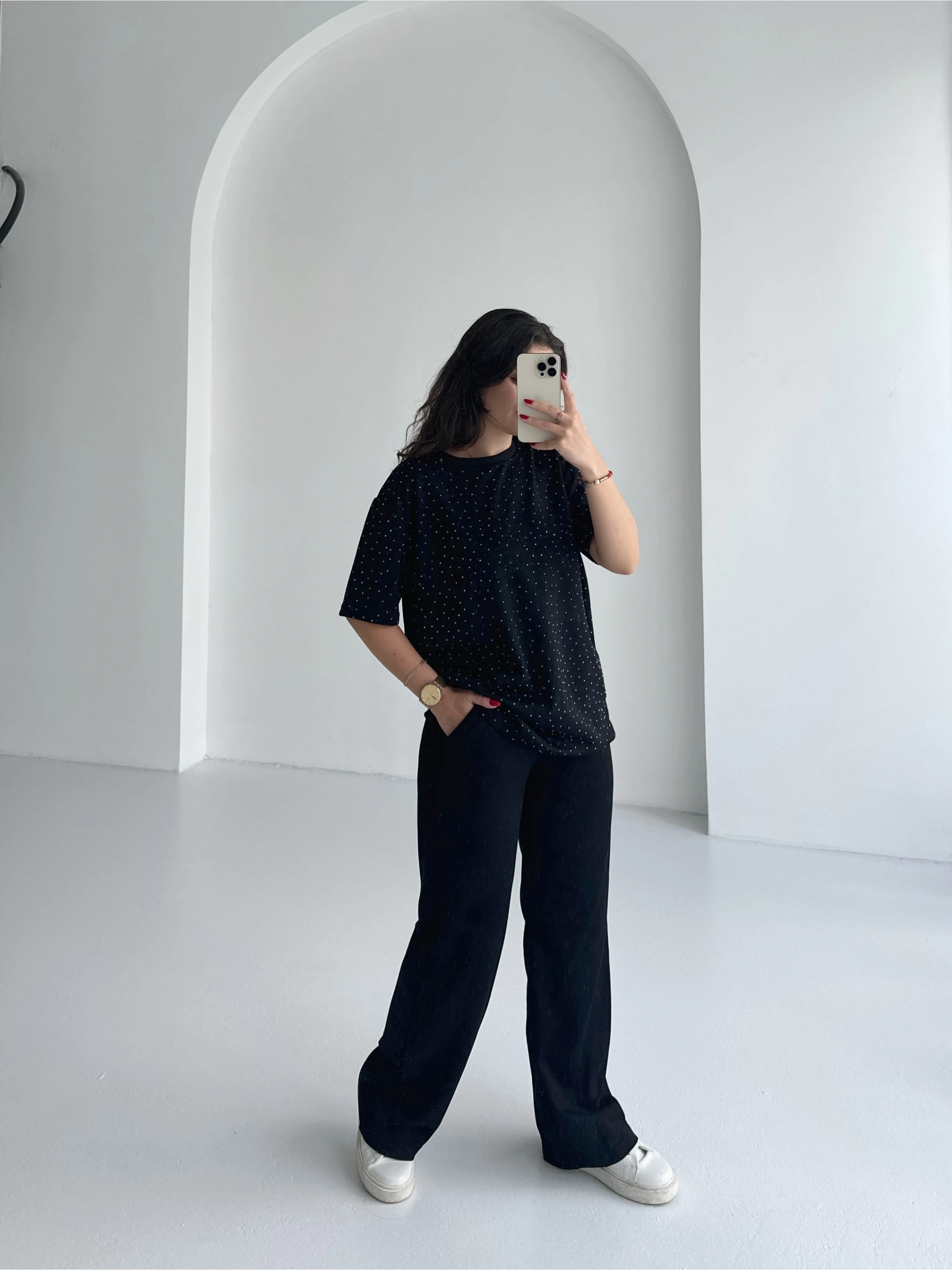 Pullaps Taşlı Oysho İkili Takım Siyah