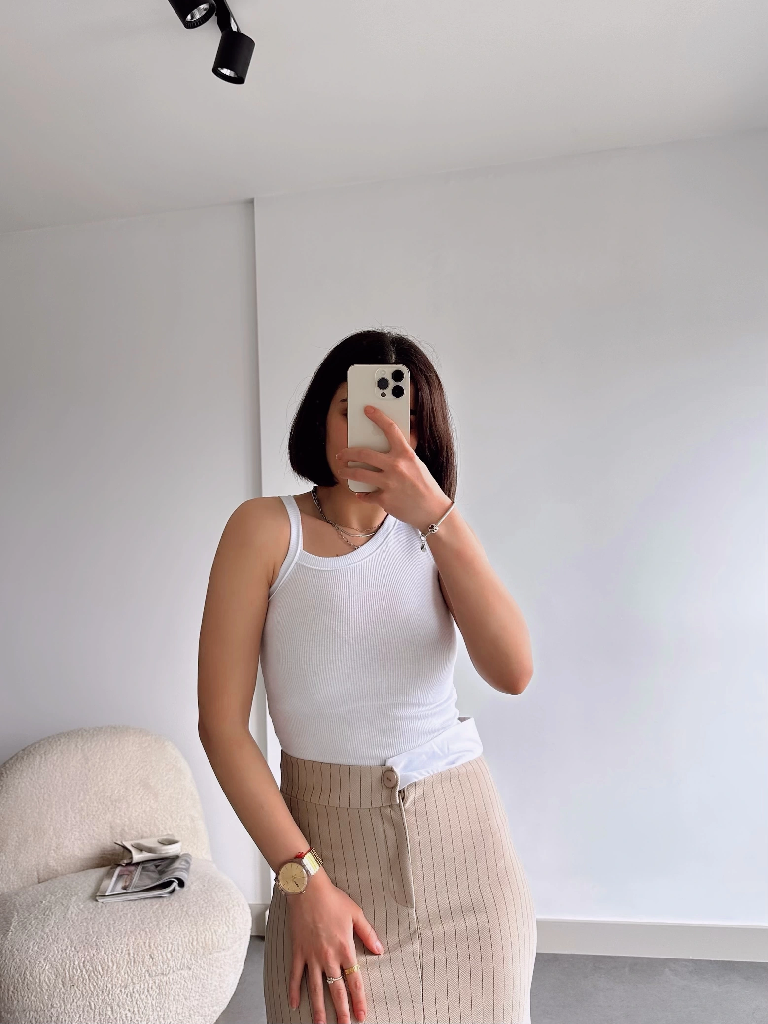 Pullaps Tek Omuz Bluz Beyaz