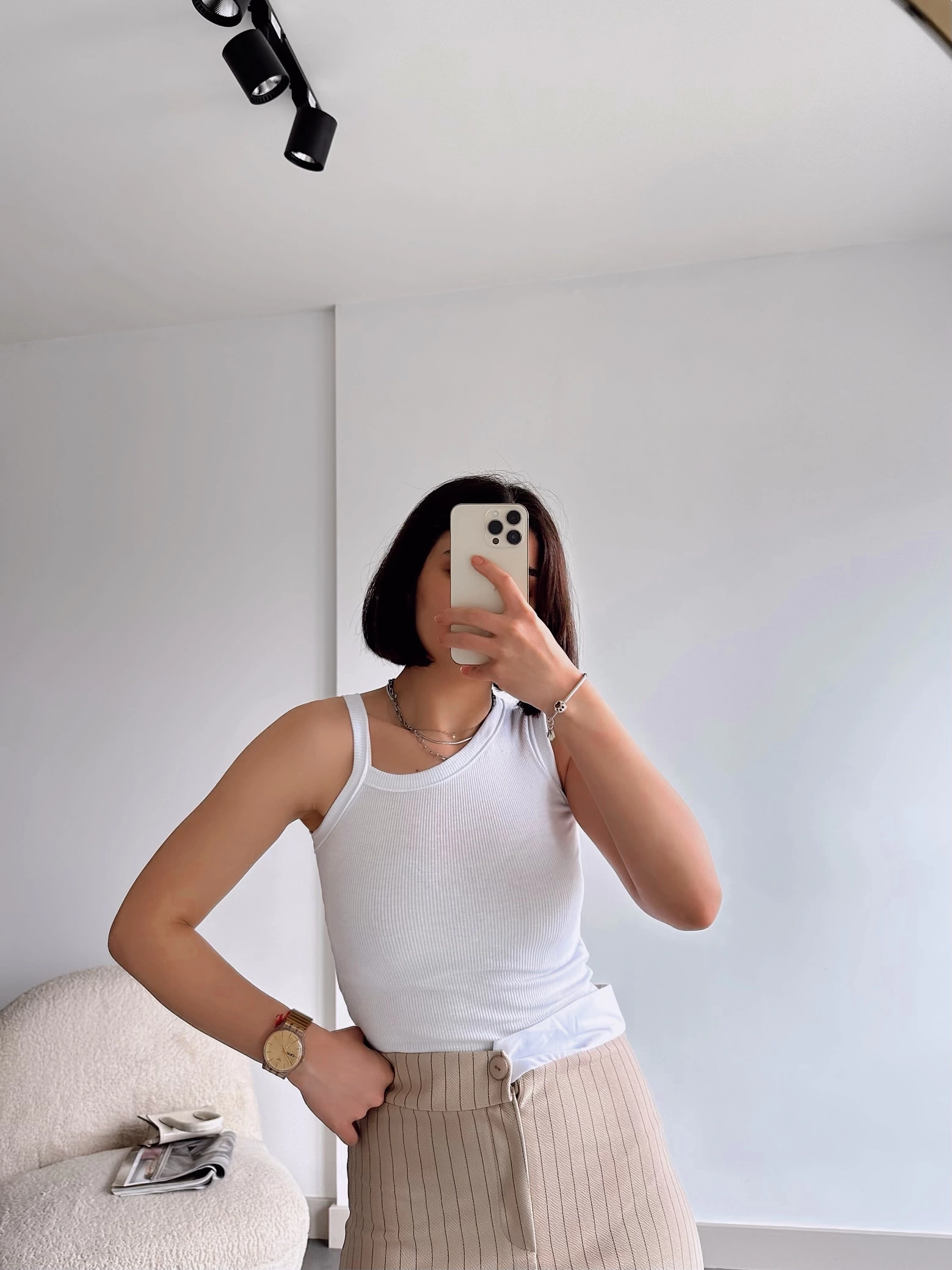 Pullaps Tek Omuz Bluz Beyaz