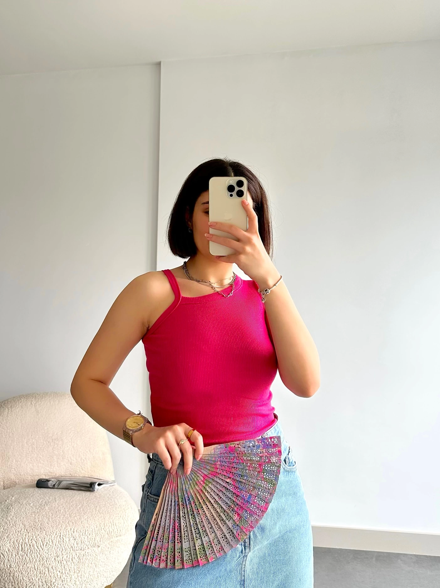 Pullaps Tek Omuz Bluz Pembe