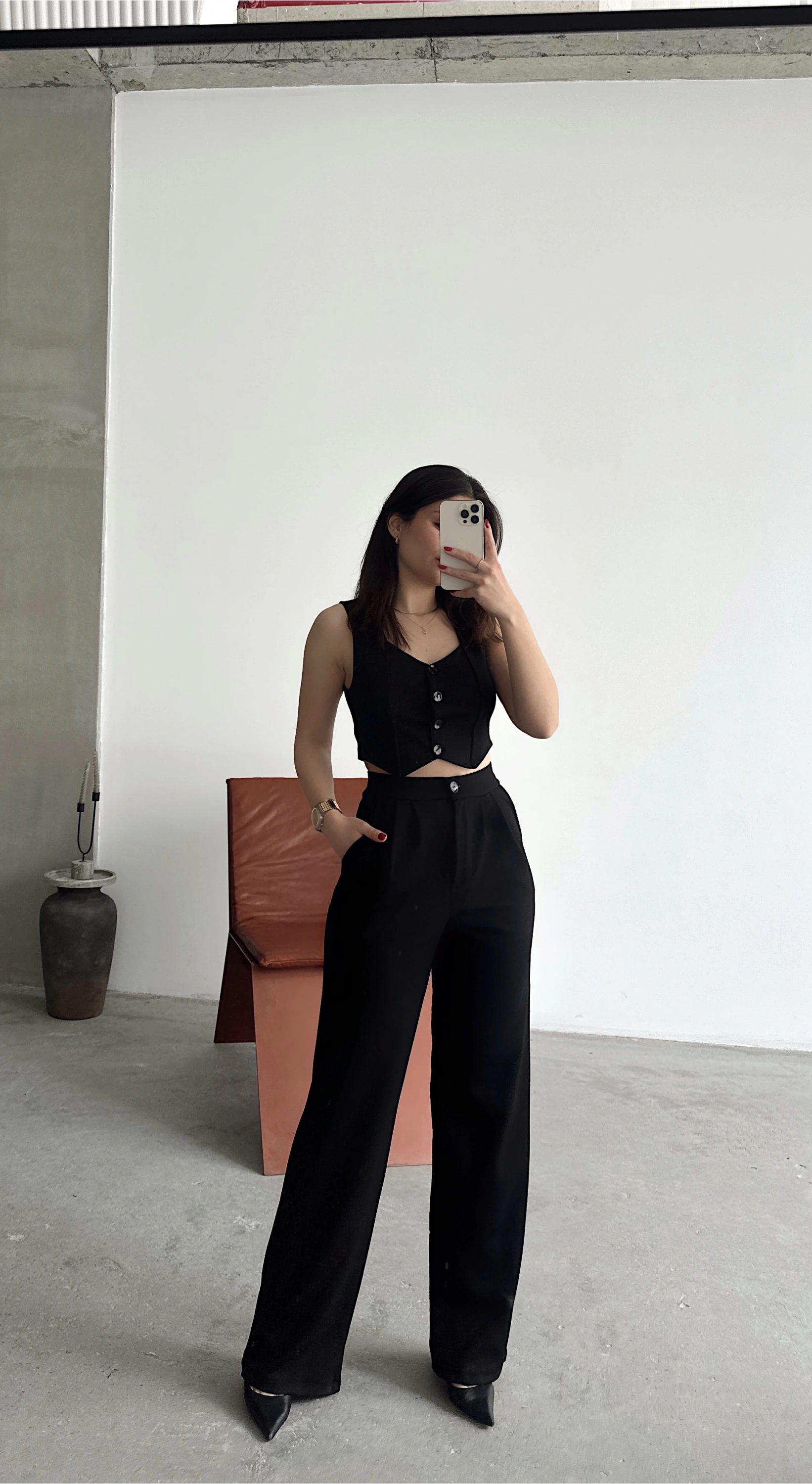 Pullaps Yelekli Palazzo Pantolonlu Likralı Takım