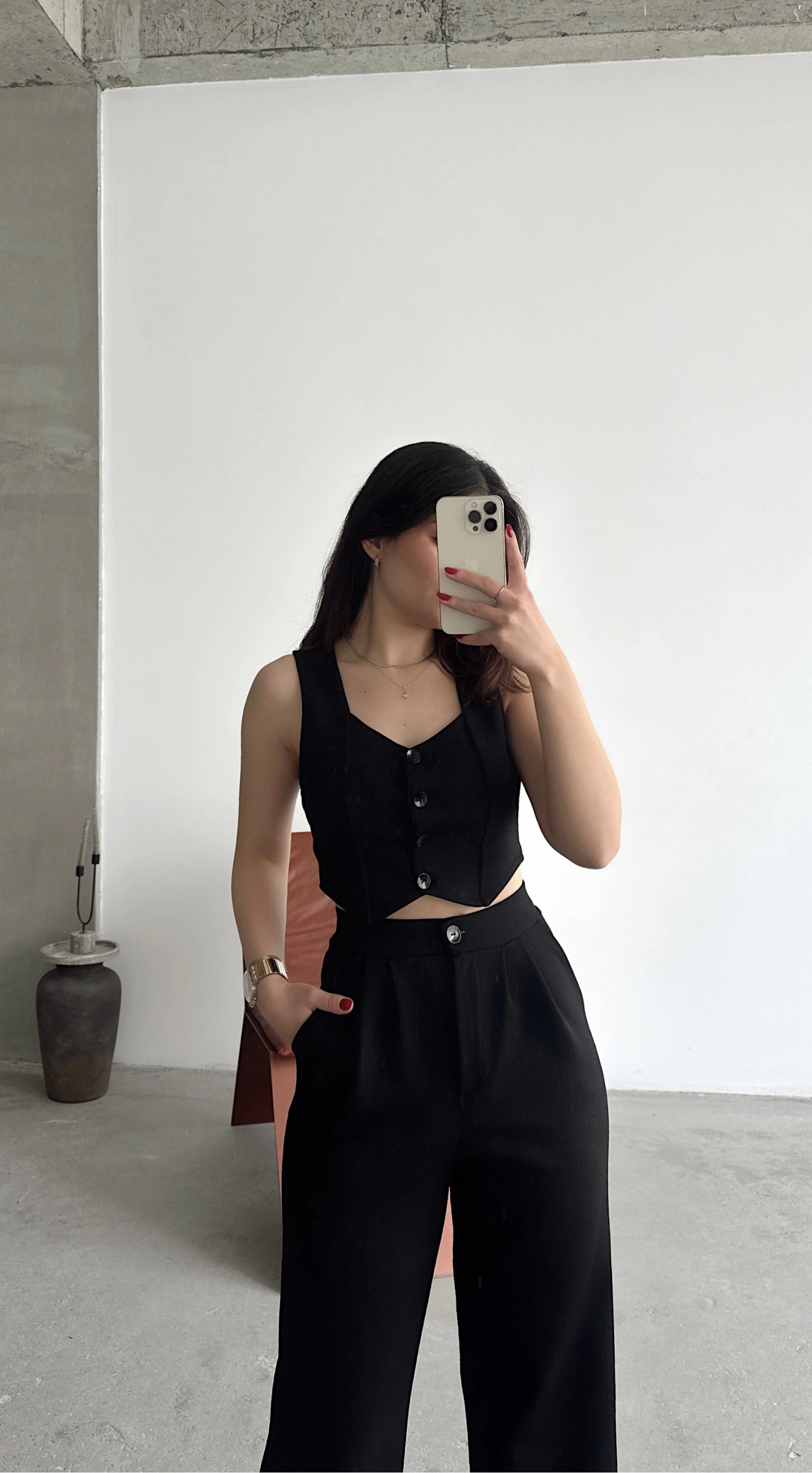 Pullaps Yelekli Palazzo Pantolonlu Likralı Takım