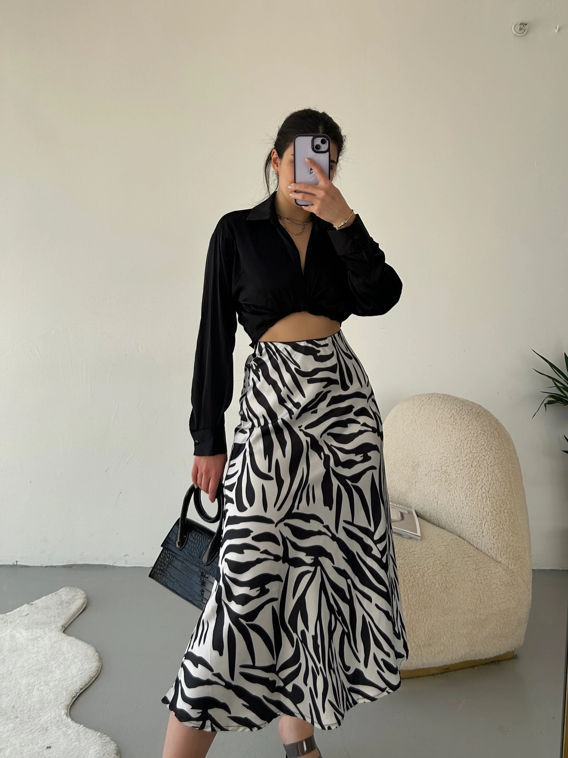 Pullaps Zebra Desen Saten Etek