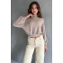 Pullaps Balıkçı Yaka Dokulu Crop Bluz Vizon