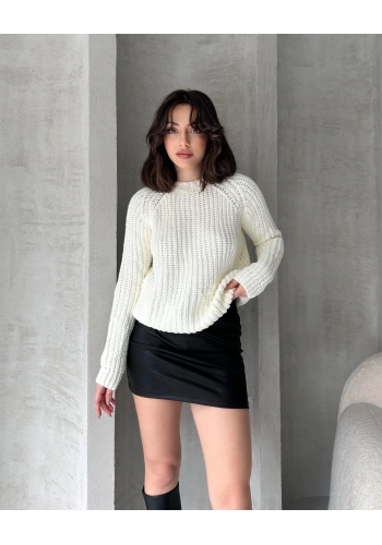 Bisiklet Yaka Selanik Örgü Triko Kazak