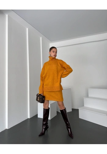 Boğazlı Kazak Ve Etek  İkili Takım