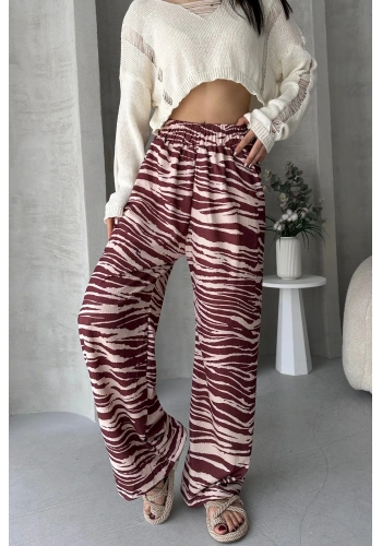 Desenli Beli Lastikli Bürümcük Pantolon