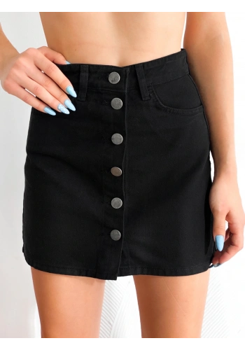 Düğmeli Denim Etek