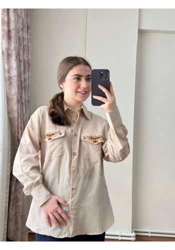 Pullaps Cebi Nakışlı Gömlek