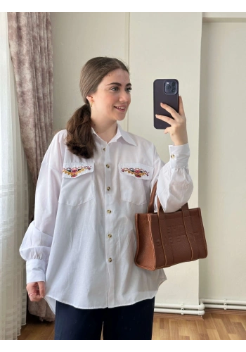 Pullaps Cebi Nakışlı Gömlek