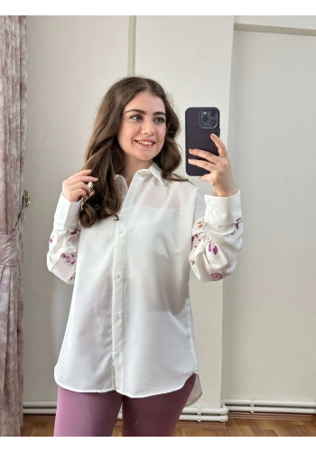 Pullaps Çiçek Baskılı Gömlek