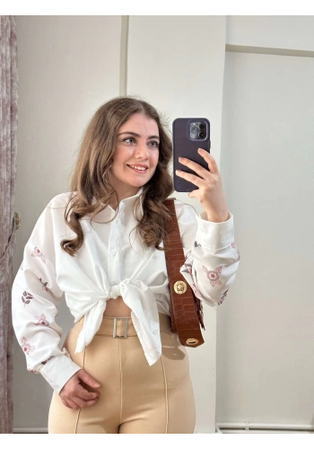 Pullaps Çiçek Baskılı Gömlek