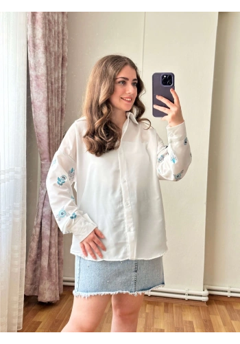 Pullaps Çiçek Baskılı Gömlek