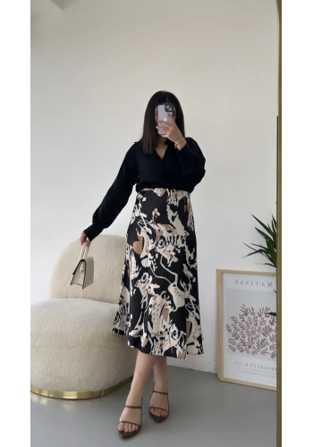Pullaps Desenli Saten Etek