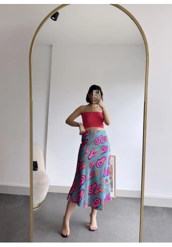 Pullaps Desenli Saten Etek