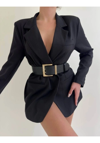 Pullaps Kalın Gold Toka Deri Kemer