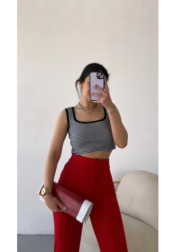 Pullaps Kaşkorse Çizgili Crop