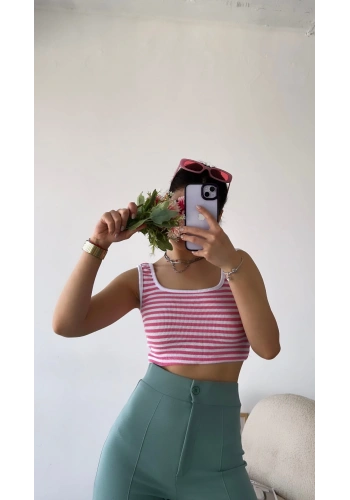 Pullaps Kaşkorse Çizgili Crop