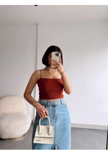 Pullaps Lastik İpli Crop Kiremit