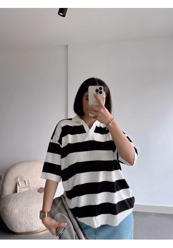 Pullaps Oversize İnce Triko Siyah